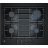 GRADE A2 - NEFF T26CS49S0 N70 59cm Four Zone Gas-on-glass Hob Black With Cast Iron Pan Stands