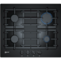 GRADE A2 - NEFF T26CS49S0 N70 59cm Four Zone Gas-on-glass Hob Black With Cast Iron Pan Stands