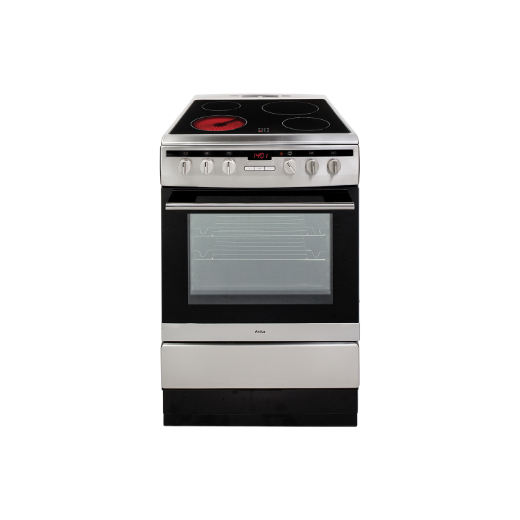 GRADE A2 - Amica 608CE2TAXX 60cm Single Fan Oven Electric Cooker With Ceramic Hob - Stainless Steel