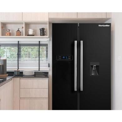 Montpellier 510 Litre American Fridge Freezer - Black