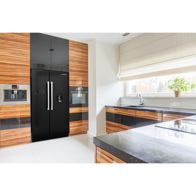 Montpellier 510 Litre American Fridge Freezer - Black