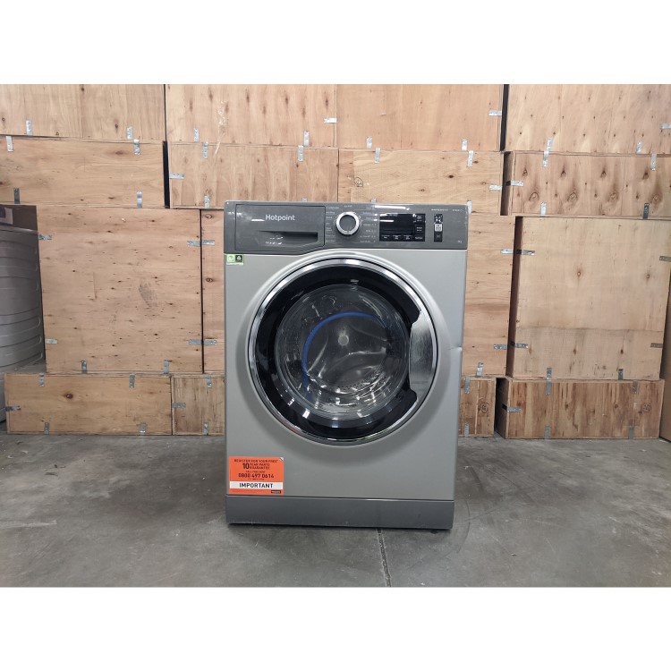 Refurbished Hotpoint NM11945GCAUKN Freestanding 9KG 1400 Spin Washing Machine Graphite