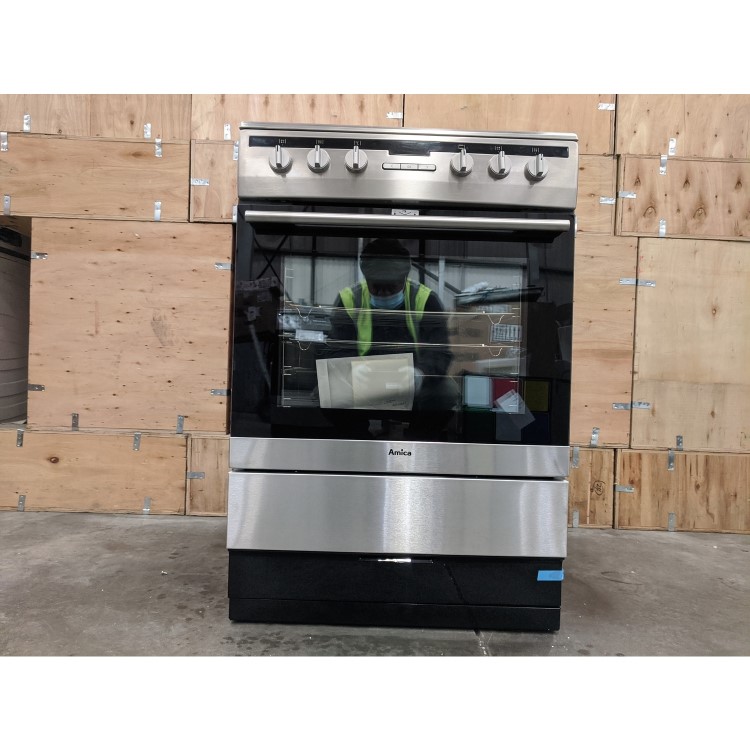 Refurbished Amica 608CE2TAXX 60cm Electric Cooker with Ceramic Hob Stainless Steel