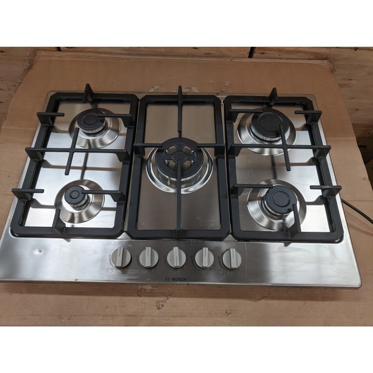Refurbished Bosch Serie 4 PGQ7B5B90 75cm 5 Burner Gas Hob Stainless Steel