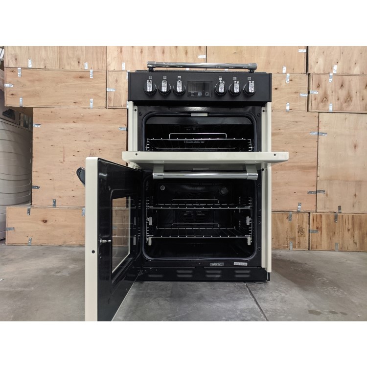 Refurbished Stoves Richmond 600E 60cm Double Oven Electric Cooker with Ceramic Hob and Lid Cream