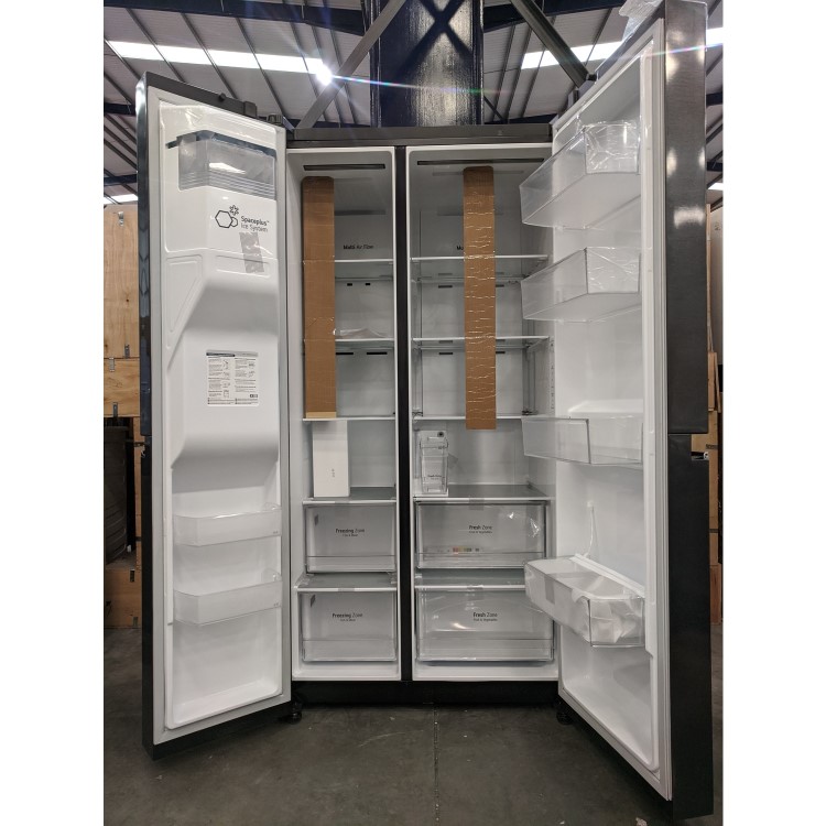 Refurbished LG GSLV71MCTF Freestanding 635 Litre Frost Free American Fridge Freezer Black
