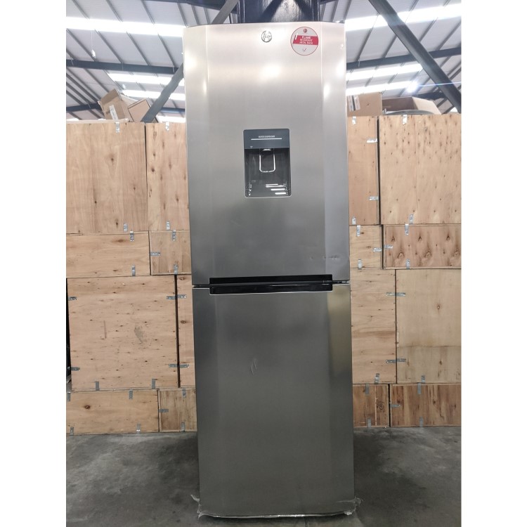 Refurbished Hoover H1826MNB5XWK Freestanding 308 Litre 50/50 Frost Free Fridge Freezer With Water Dispenser Stainless Steel