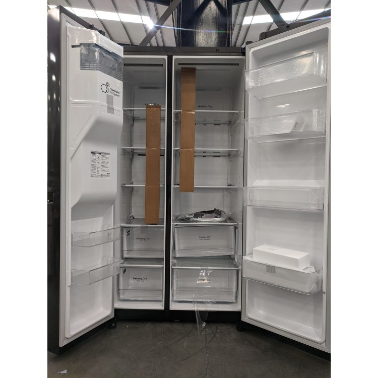 Refurbished LG GSLV70MCTF Freestanding 635 Litre American Fridge Freezer Black