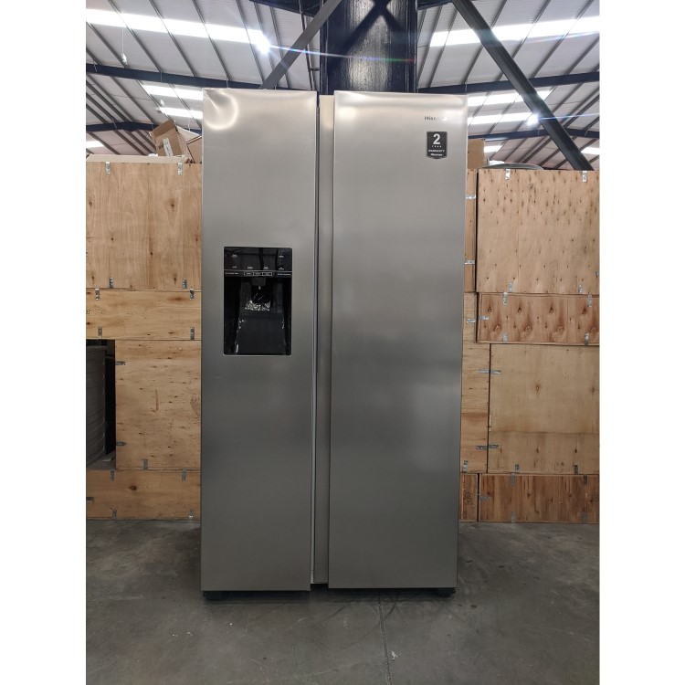 Refurbished Hisense RS694N4TCF Freestanding 562 Litre American Fridge Freezer Stainless Steel