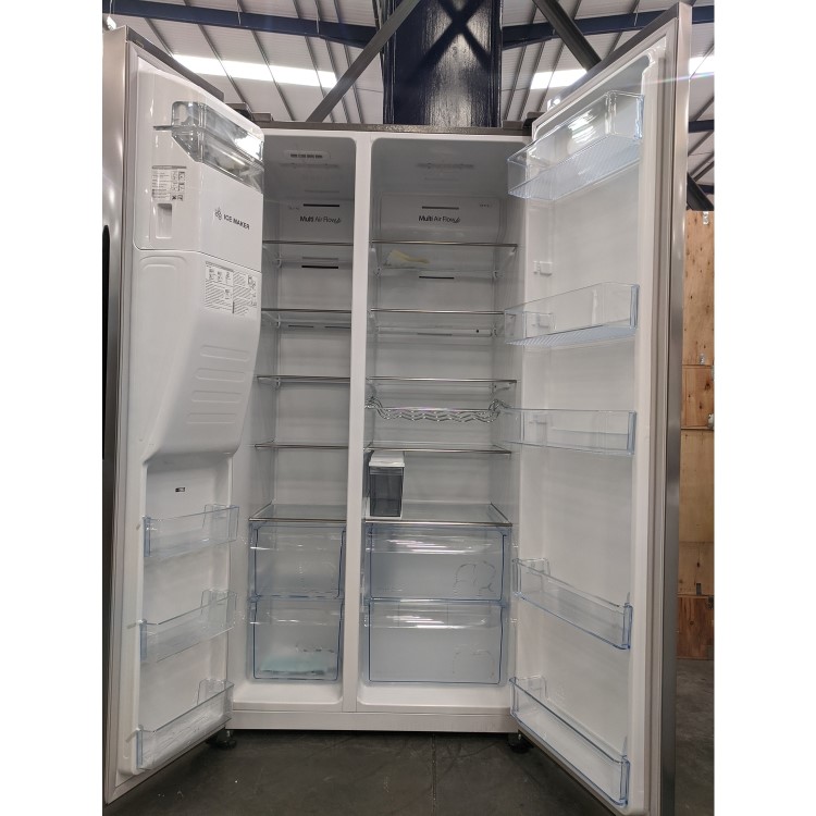Refurbished Hisense RS694N4TCF Freestanding 562 Litre American Fridge Freezer Stainless Steel