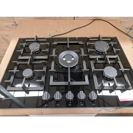 Refurbished Neff T27CS59S0 N70 75cm 5 Burner Gas on Glass Gas Hob Black