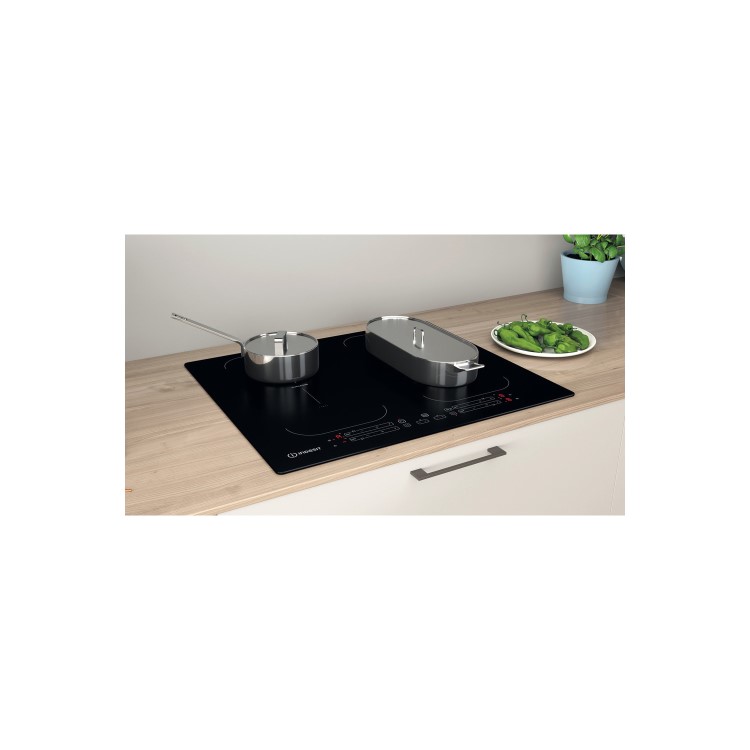 Refurbished Indesit IB88B60NE 60cm 4 Zone Induction Hob Black
