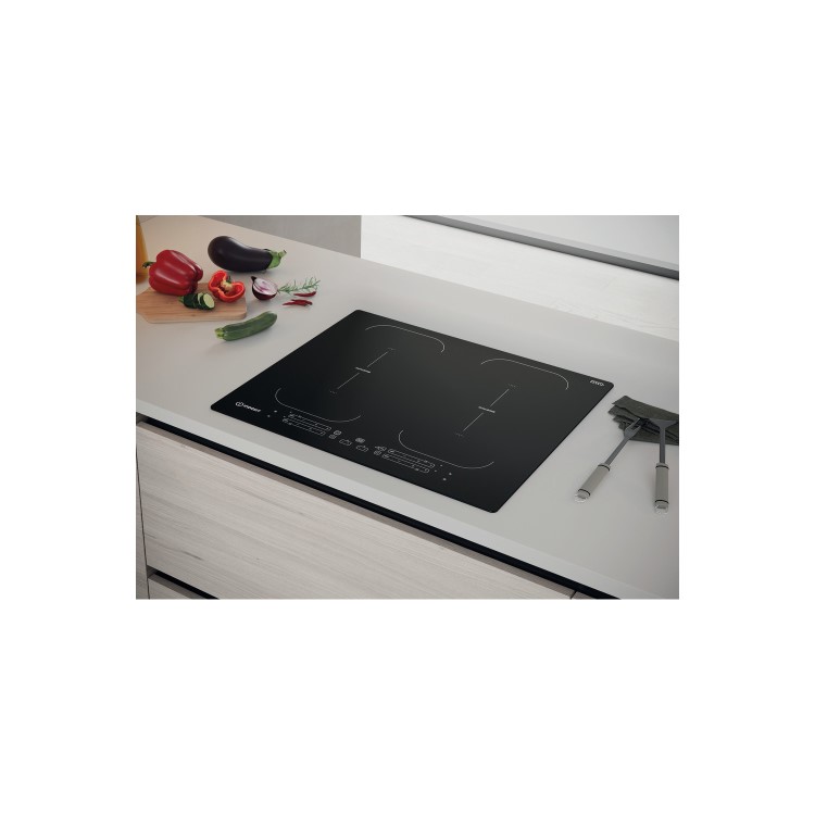 Refurbished Indesit IB88B60NE 60cm 4 Zone Induction Hob Black