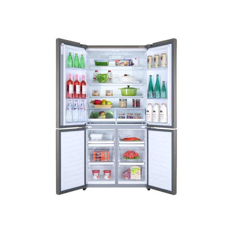Refurbished Haier HTF-610DM7 520 Litre American Fridge Freezer Stainless steel