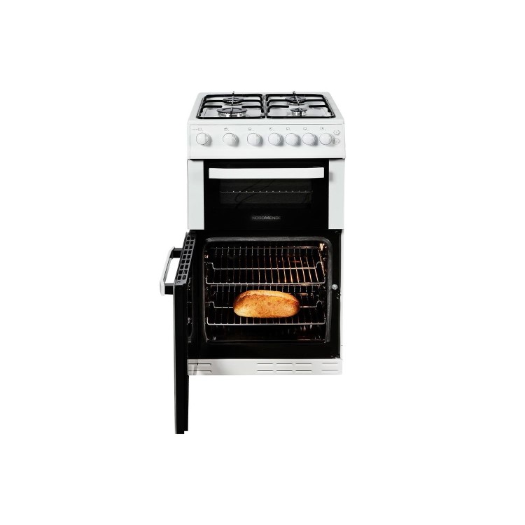 Refurbished Nordmende CTG52LPGWH 50cm Double Cavity LPG Gas Cooker White