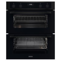 Refurbished Zanussi Series 40 ZPCNA4K1 60cm Double Built Under Electric Oven Black 
