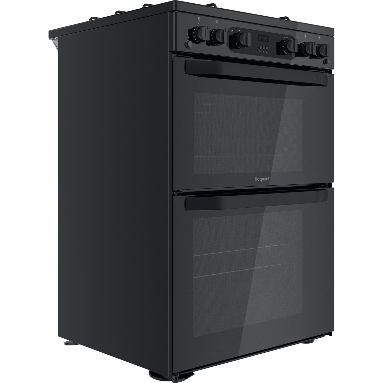 Hotpoint 60cm XXL Capacity Double Oven Gas Cooker Black HDM67G0CMB