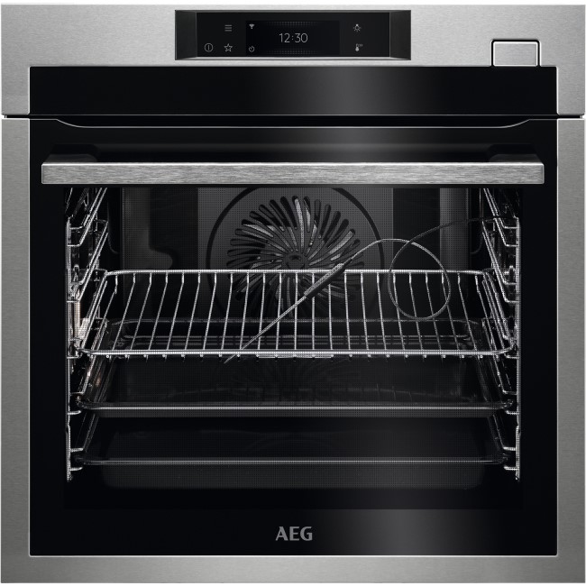 Refurbished AEG 8000 SteamBoost BSE788380M 60cm Single Built In Electric Oven Stainless Steel