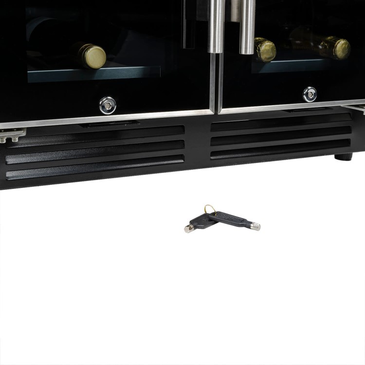 electriQ 36 Bottle Capacity Full Range Dual Zone Under Counter Wine Cooler - Black