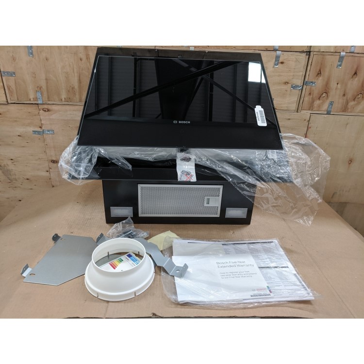Refurbished Bosch Serie 4 DWK67CM60B 60cm Touch Control Angled Chimney Cooker Hood Black