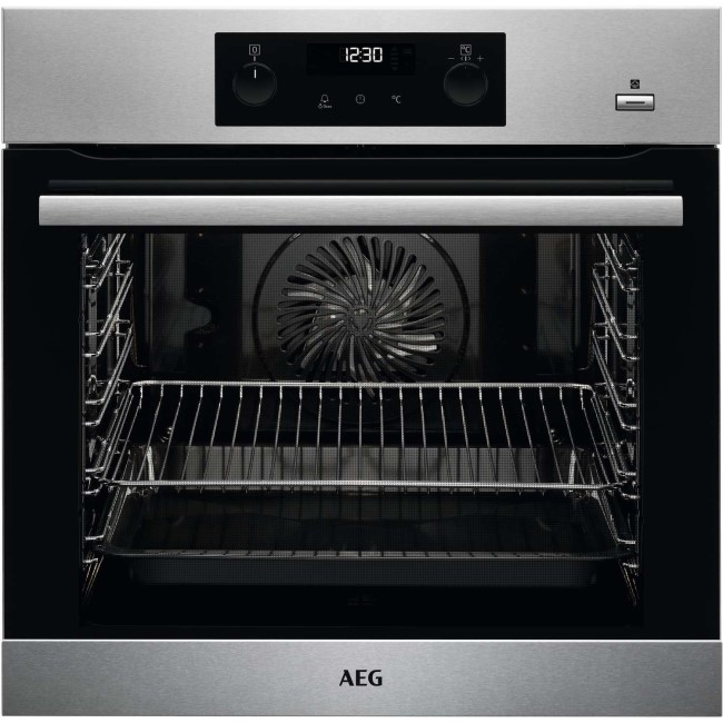 GRADE A2 - AEG BPS355020M SteamBake Pyrolytic Multifunction Electric Single Oven - Stainless Steel