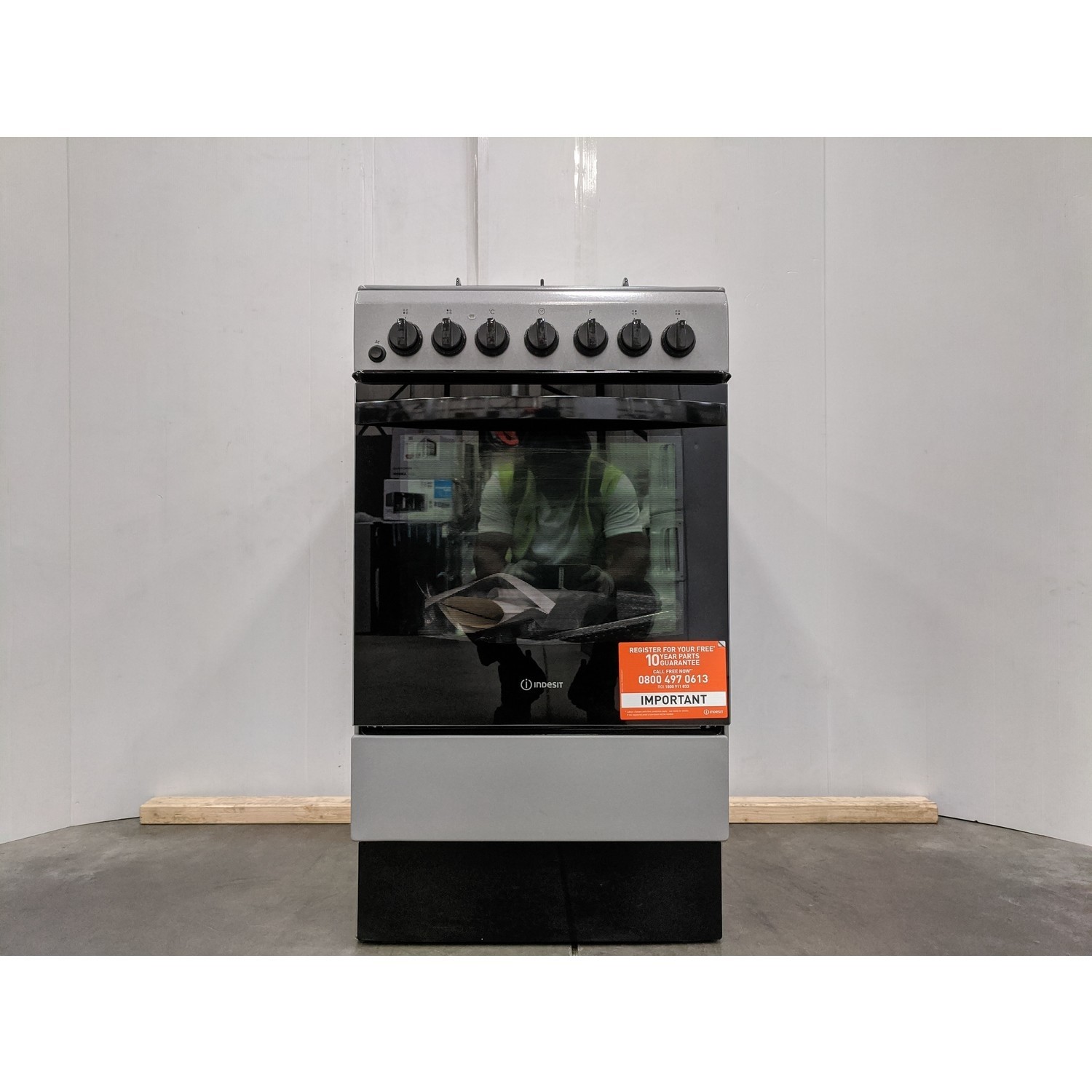 Refurbished Indesit IS5G4PHSS 50cm Dual Fuel Cooker Grey 78297754/1