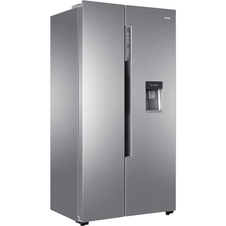 GRADE A2 - Haier HRF-522WS6 Side-by-side American Fridge Freezer With Non-Plumbed Water Dispenser - Silver