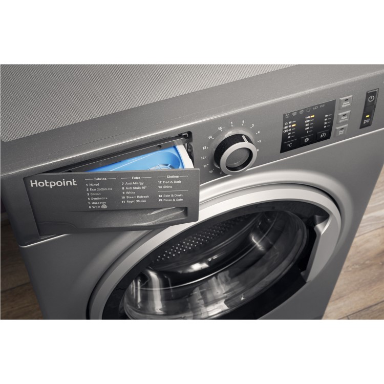 GRADE A2 - Hotpoint NM10844GS Ultra Efficient 8kg 1400rpm Freestanding Washing Machine - Graphite