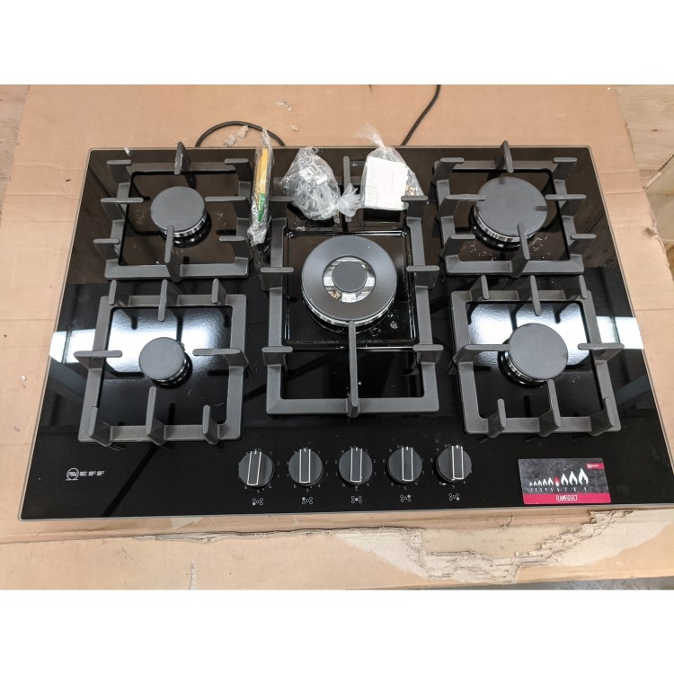 Refurbished Neff N70 T27CS59S0 75cm 5 Burner Gas on Glass Gas Hob Black