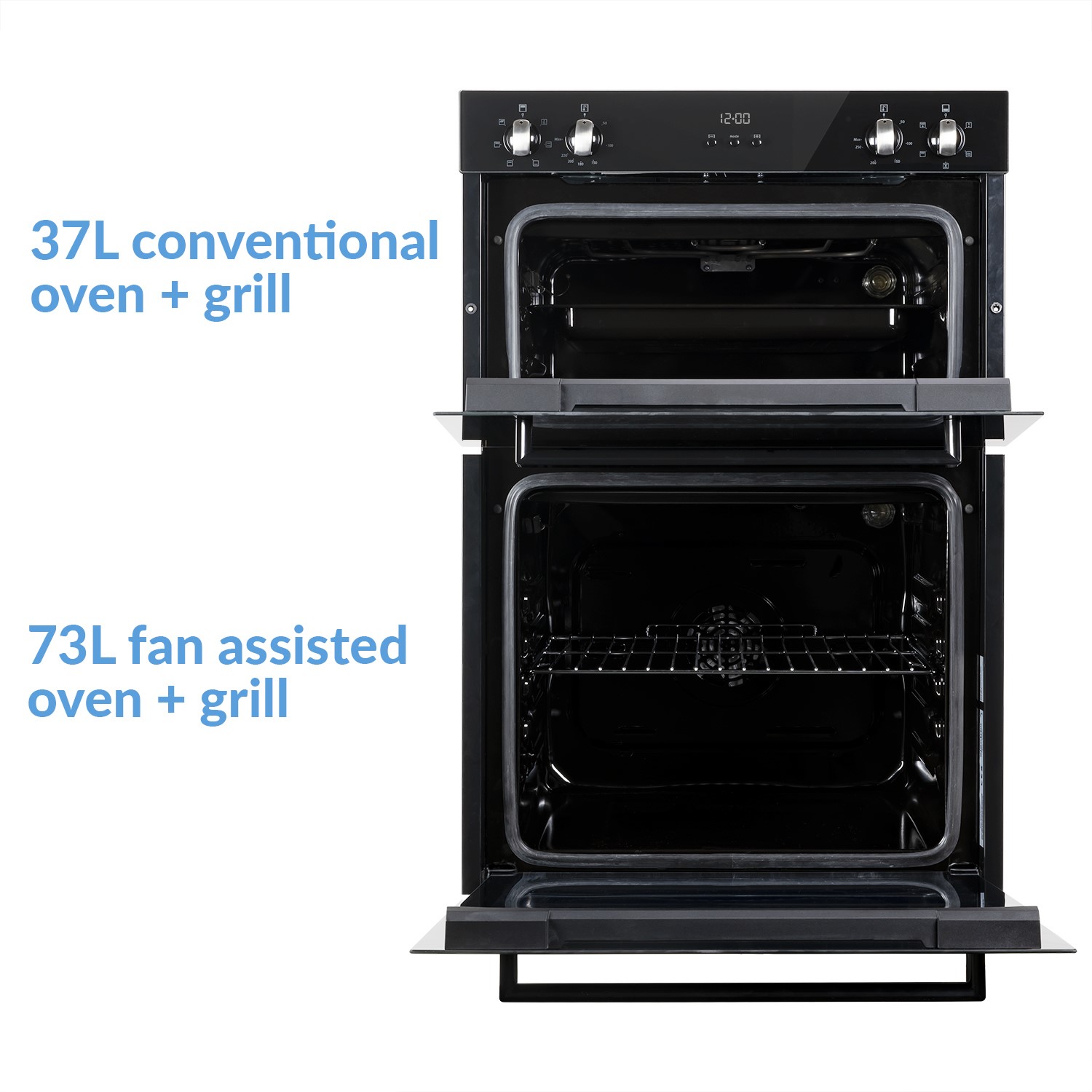 electriQ Built In Electric Double Oven Black EQDO1BLACK Appliances