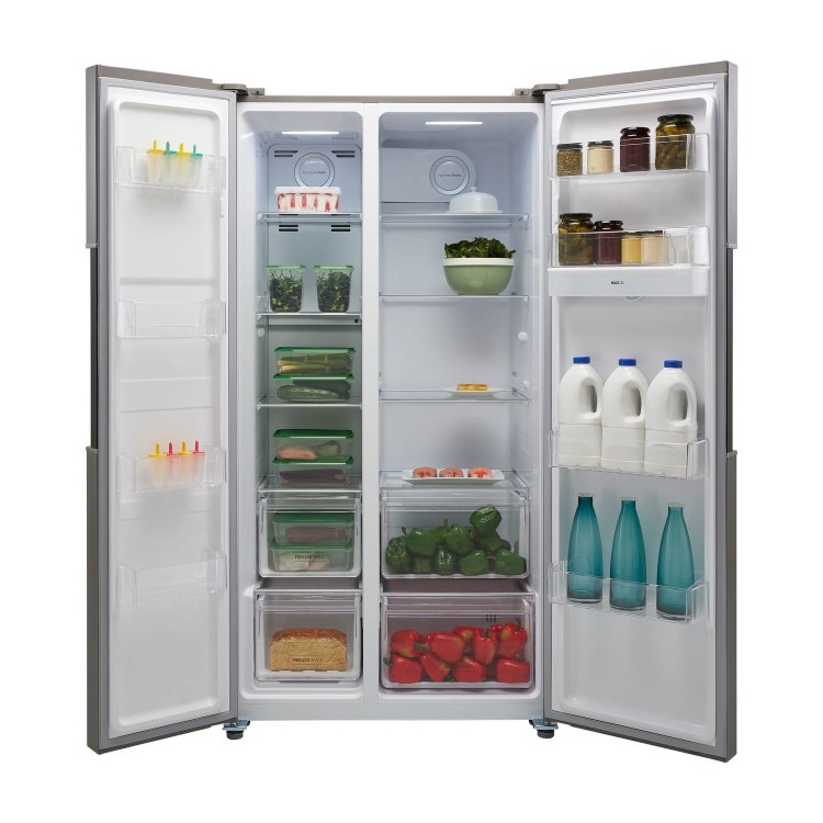 Hoover 529 Litre Side-By-Side American Fridge Freezer - Stainless Steel