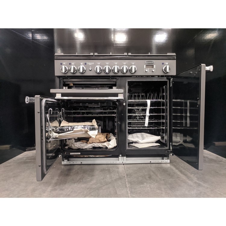 Refurbished Rangemaster Professional Deluxe PDL100DFFSLC 100cm Dual Fuel Range Cooker Slate Grey