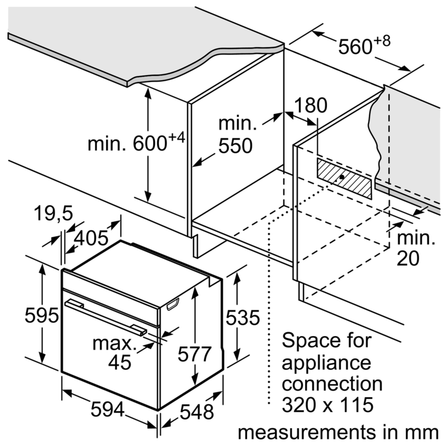 bosch built under single oven