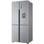 Refurbished Haier HTF-452WM7 Freestanding 452 Litre 70/30 Frost Free American Fridge Freezer Stainless Steel