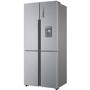 Refurbished Haier HTF-452WM7 Freestanding 314 Litre 60/40 Frost Free American Fridge Freezer Stainless Steel