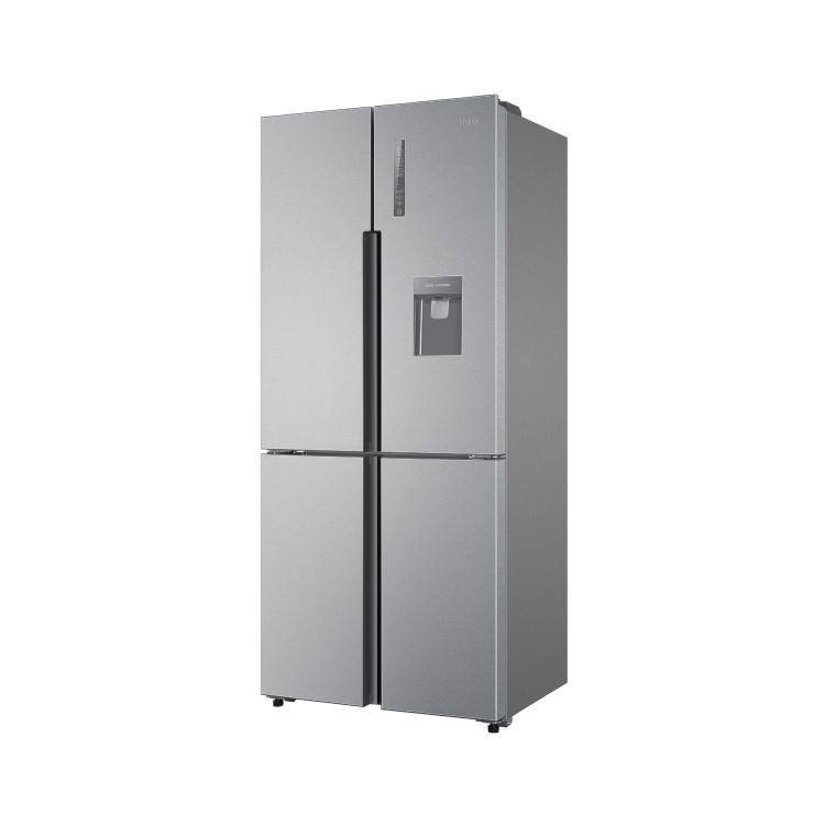 Refurbished Haier HTF-452WM7 Freestanding 452 Litre 70/30 Frost Free American Fridge Freezer Stainless Steel