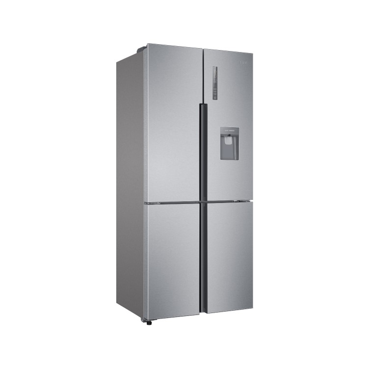 Refurbished Haier HTF-452WM7 Freestanding 452 Litre 70/30 Frost Free American Fridge Freezer Stainless Steel