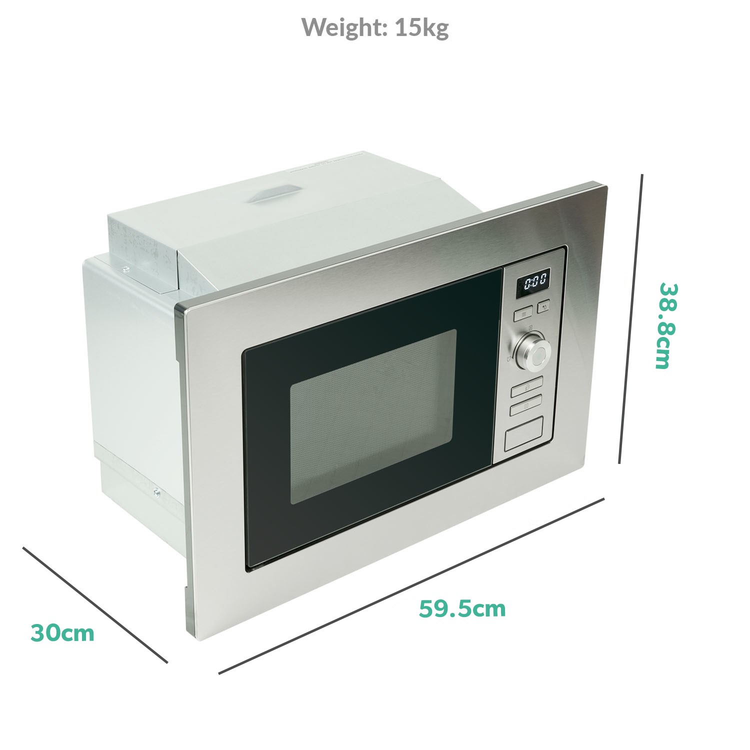 Refurbished electriQ Built in 17L Standard Microwave in Stainless Steel 78004257 1 eiQMOBI17 Appliances Direct