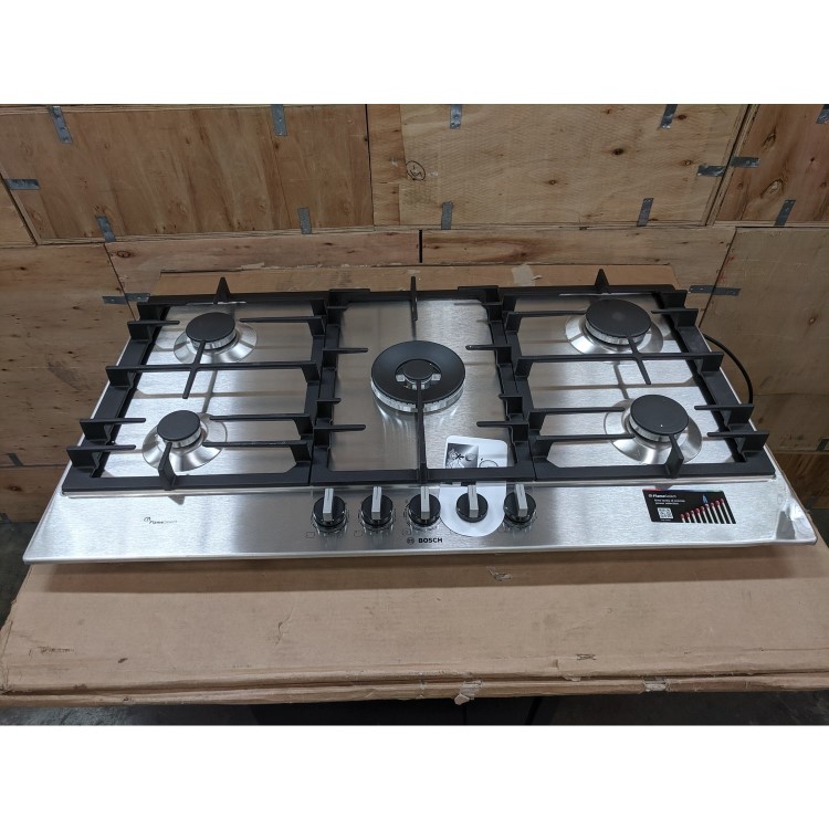 Refurbished Bosch Series 6 PCR9A5B90 90cm 5 Burner Gas Hob Stainless Steel