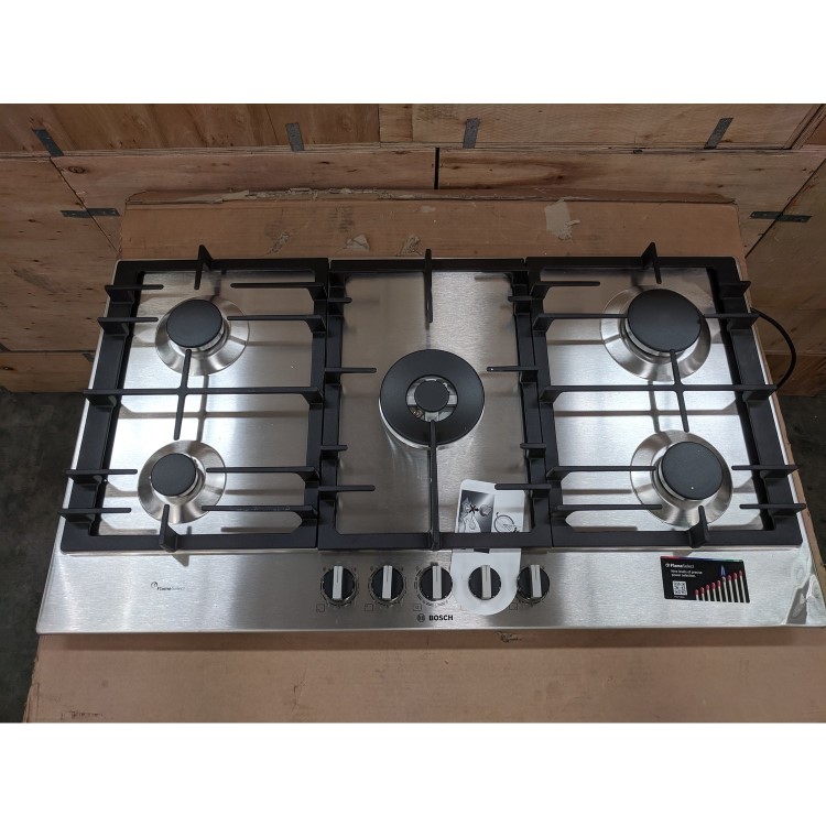 Refurbished Bosch Series 6 PCR9A5B90 90cm 5 Burner Gas Hob Stainless Steel
