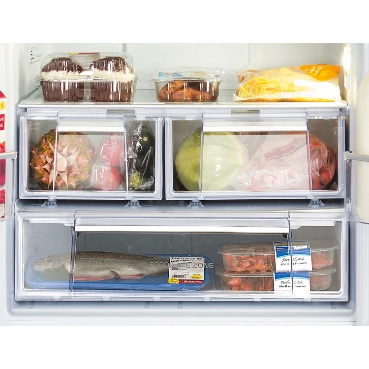 Refurbished Hotpoint FFU3DX1 Freestanding 446 Litre 55/45 Fridge Freezer Stainless steel look