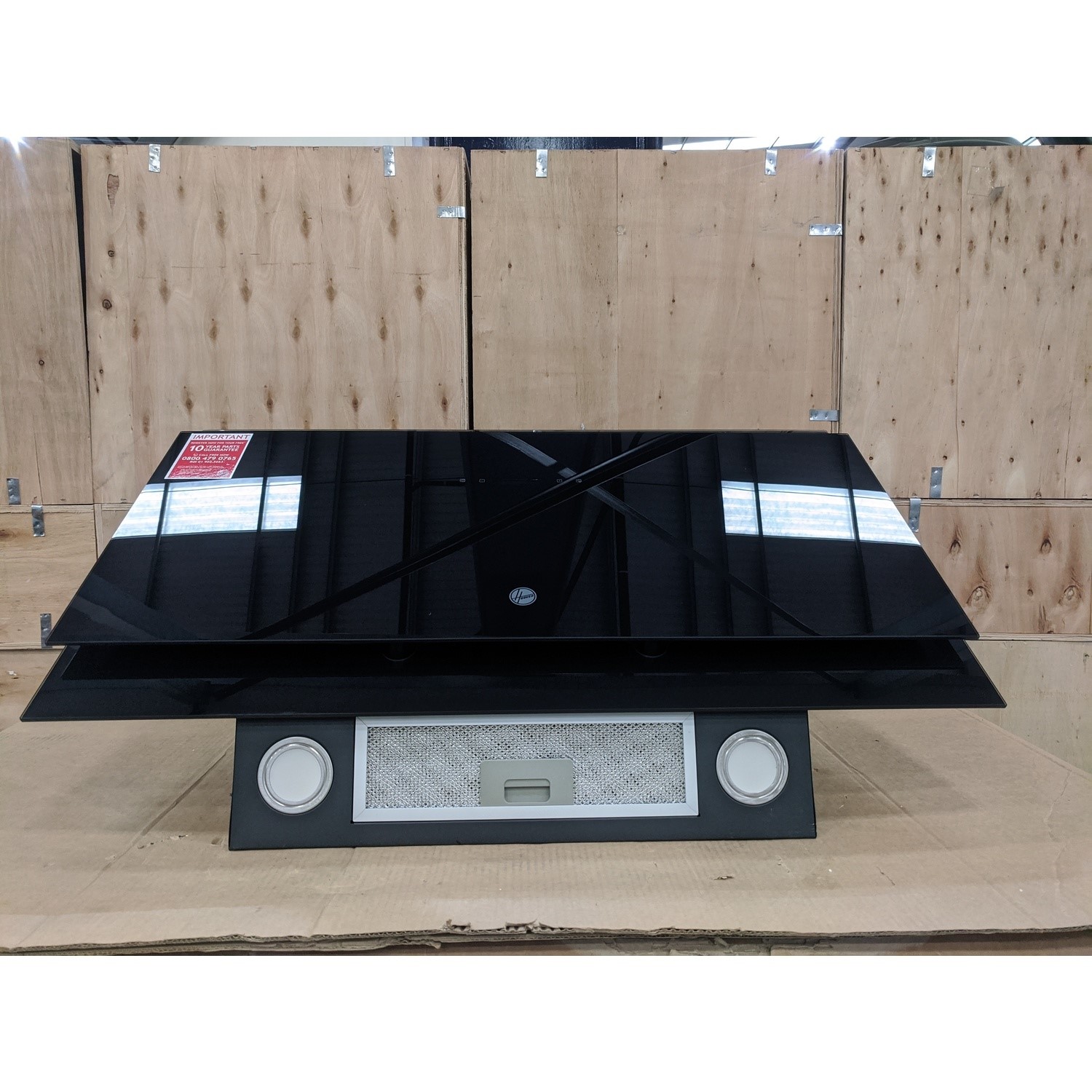 Refurbished Hoover HDG9DCK3B 90cm Angled Cooker Hood Black Glass