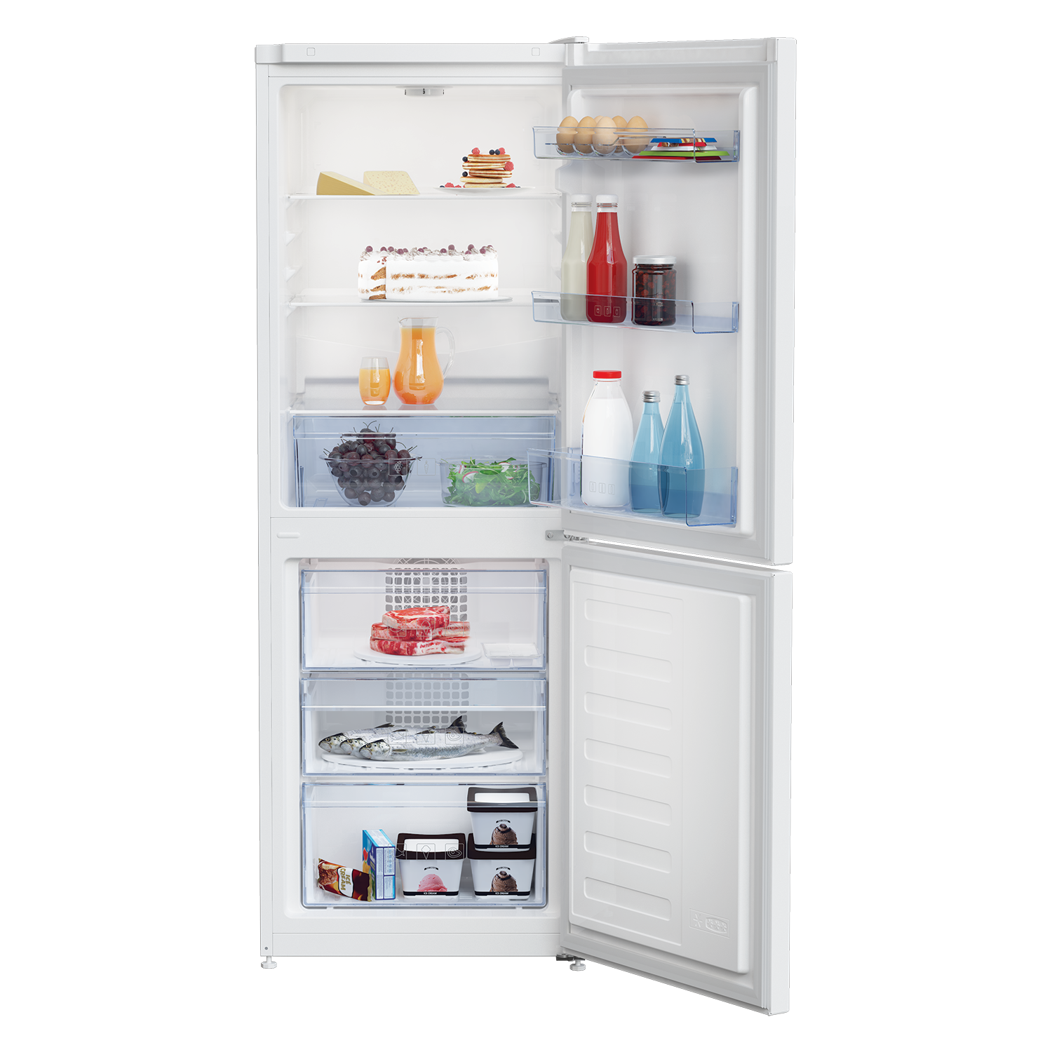 Beko 213 Litre 50 50 Freestanding Fridge Freezer White CFG3552W