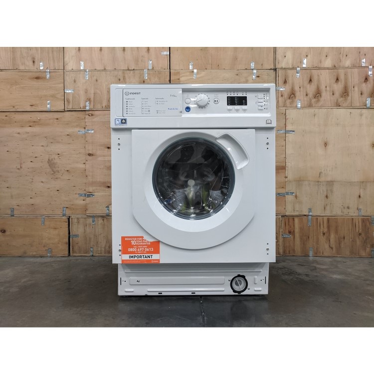 Refurbished Indesit Push&Go BIWDIL75125UKN Integrated 7/5KG 1200 Spin Washer Dryer
