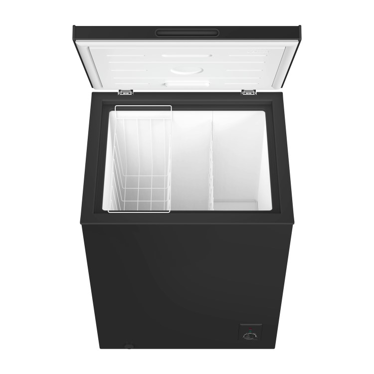 Refurbished electriQ EIQCHEST141LEDBLACK Freestanding 32 Litre Table Top Chest Freezer