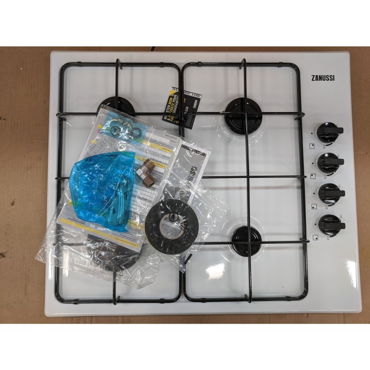 Refurbished Zanussi Series 20 ZGNN640W 60cm 4 Burner Gas Hob White