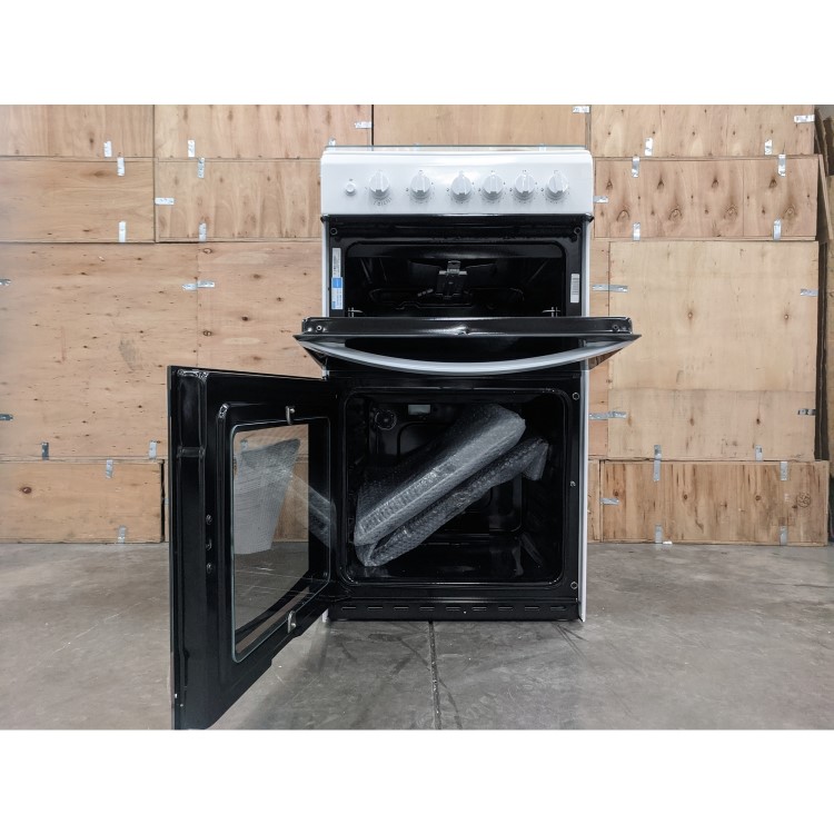 Refurbished Indesit ID5G00KMWL 50cm Double Cavity Gas Cooker with Lid White
