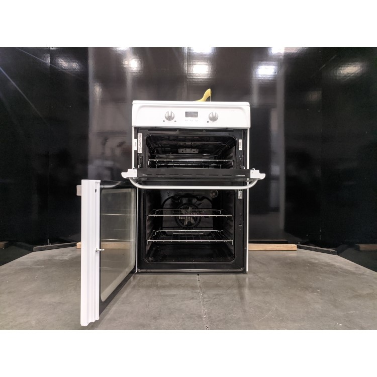 Refurbished Hotpoint Ultima HUI612P 60cm Double Oven Electric Cooker with Induction Hob White