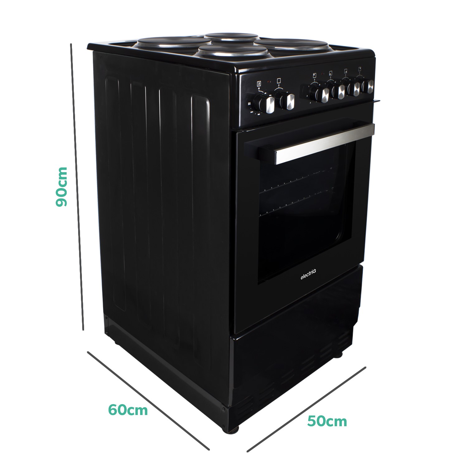 Refurbished electriQ EQEC50B1 50cm Electric Cooker with Sealed Plate