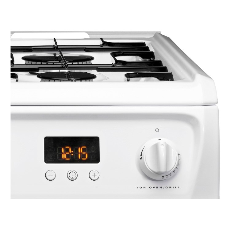 GRADE A3 - Hotpoint HAGL60P 60cm Double Oven Gas Cooker With Lid - White